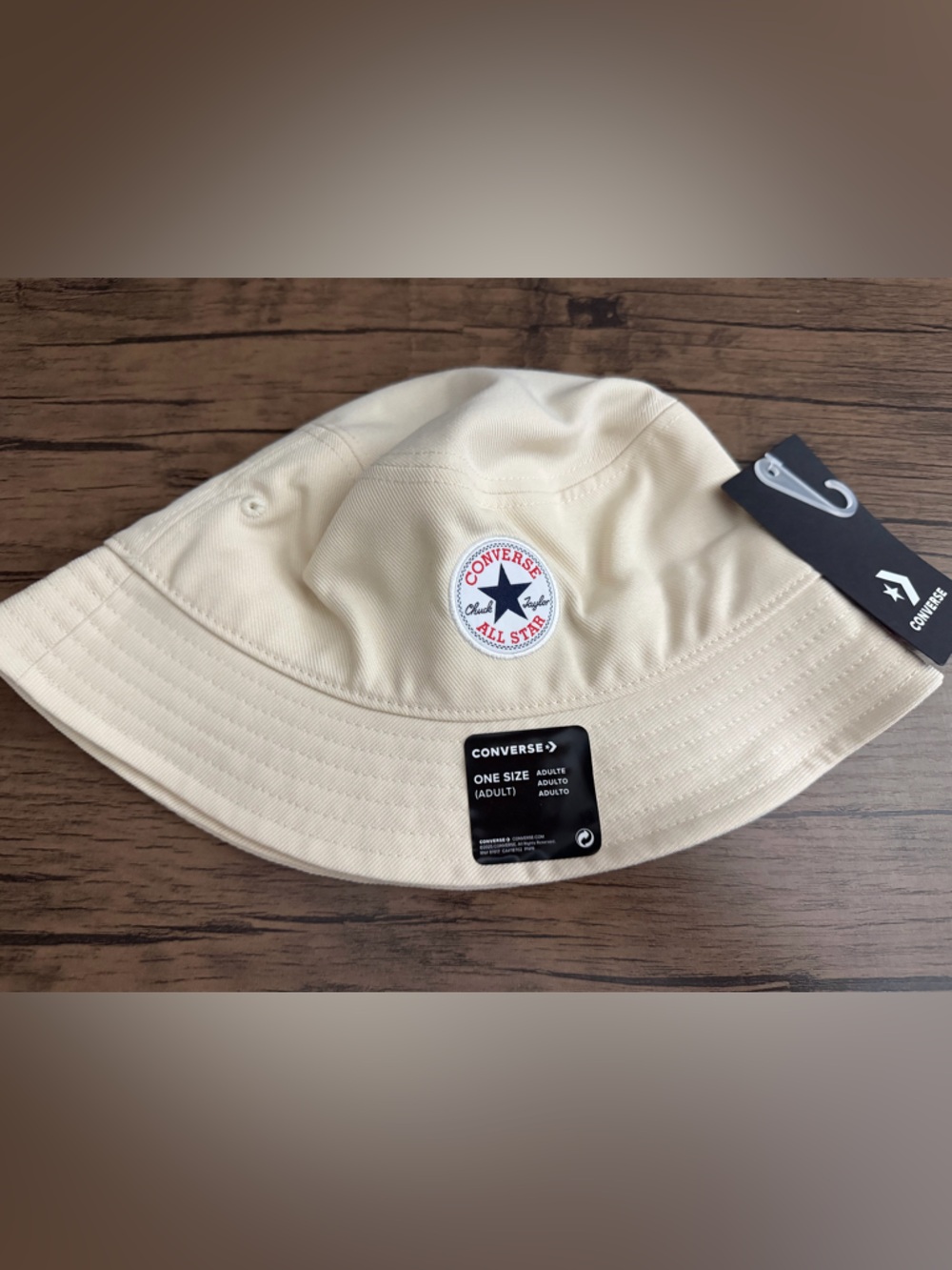 Converse Cream Bucket Hat with All Star Patch